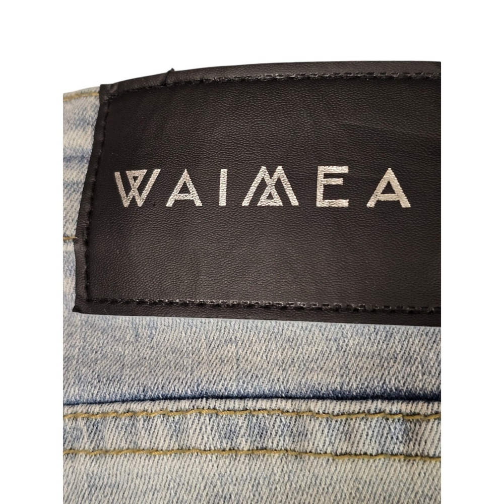 Waimea Mens 34x36 Lost Generation Embroidered Stacked Fit Jeans Bleach Wash NEW - Picture 10 of 13